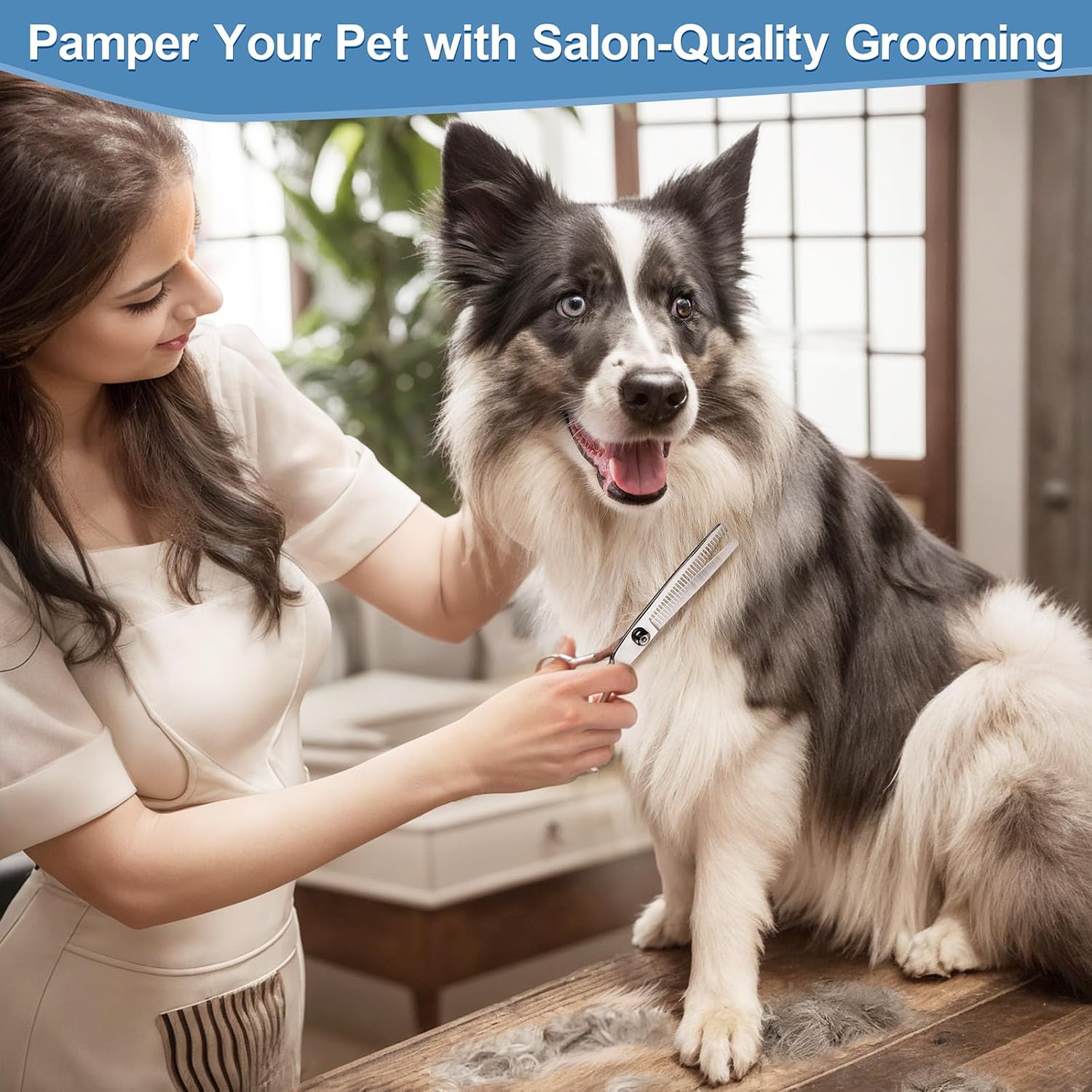 Kit tijeras peluquería canina 6 en 1 para perros